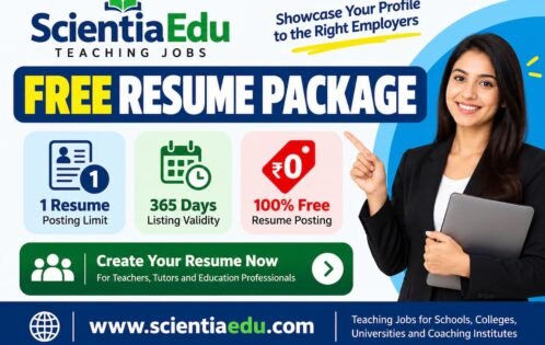 Free Resume Package for Teachers, Tutors and Education Professionals on ScientiaEdu